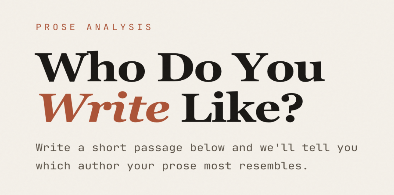 Who Do You Write Like? • ProseLab